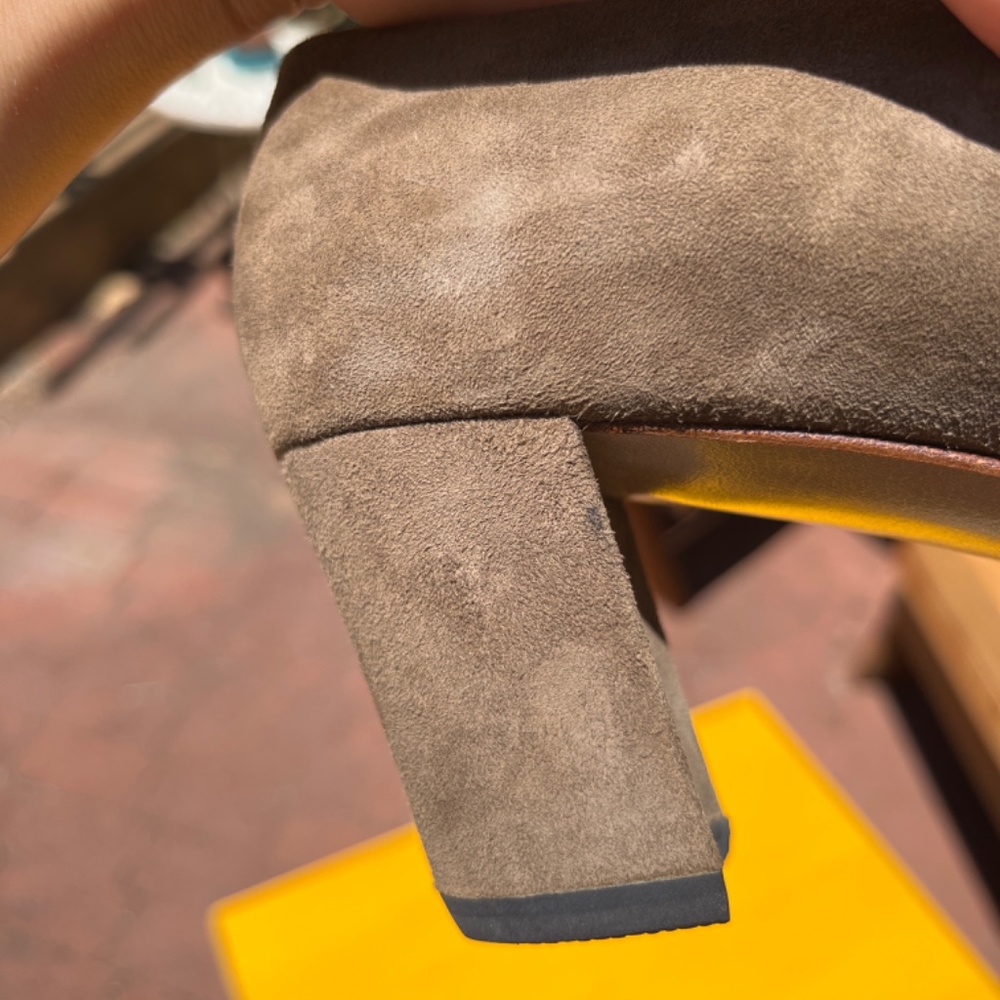Joan & David Warm Taupe Suede Pumps - Picture 6 of 6